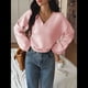 thumbnail image 5 of Suéter de Larga de Otoño para Mujer, Cuello en V, Informal, Ligero, de Punto Rosa L, 5 of 10