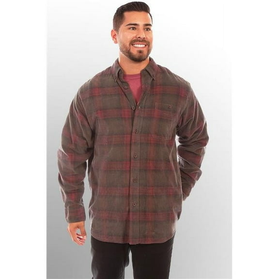 Scully 5277 RHU XL Yarn-Dyed Cord Plaid Shirt, Rust & Hunter - Extra Large