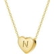 thumbnail image 1 of Collar con colgante de corazón con 26 letras del alfabeto de la A a la Z, regalo del día de San Valentín para ella, collar personalizado chapado en oro para niñas y mujeres, 1 of 5
