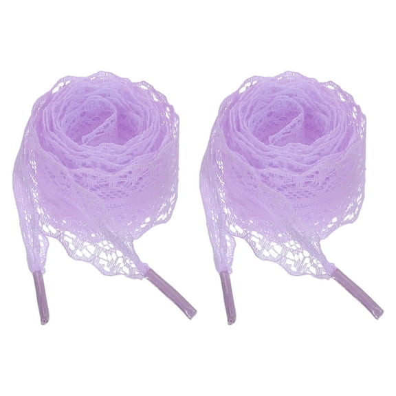 2 Pairs Flat Laces Shoelaces, 2.2CM Wide 160CM Length Lacy Shoe Laces, Purple