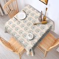 thumbnail image 2 of Beige Boho Bohemia Rainbows Hearts Pattern Square Tablecloth,Waterproof Square Table Cover,Wipeable Spillproof Washable Table Cover for Home Kitchen Party Decor 52"x52"(132x132cm), 2 of 6