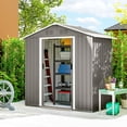 thumbnail image 2 of Outsunny 6.5x3.5ft Metal Garden Shed for Outdoor Storage, Light Grey, 2 of 10