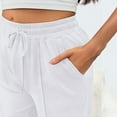 thumbnail image 5 of WULMLEO Womens Wide Leg Sweatpants Baggy Loose Fall Barrel Casual Lounge Athletic Pants Comfy Teen Girl Cute y2k Joggers White XS, 5 of 7