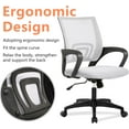 thumbnail image 3 of BestOffice Home Office Chair Desk Adjustable Lumbar Support Armrest Executive, High Density Mesh 360 Degree, White, 3 of 7