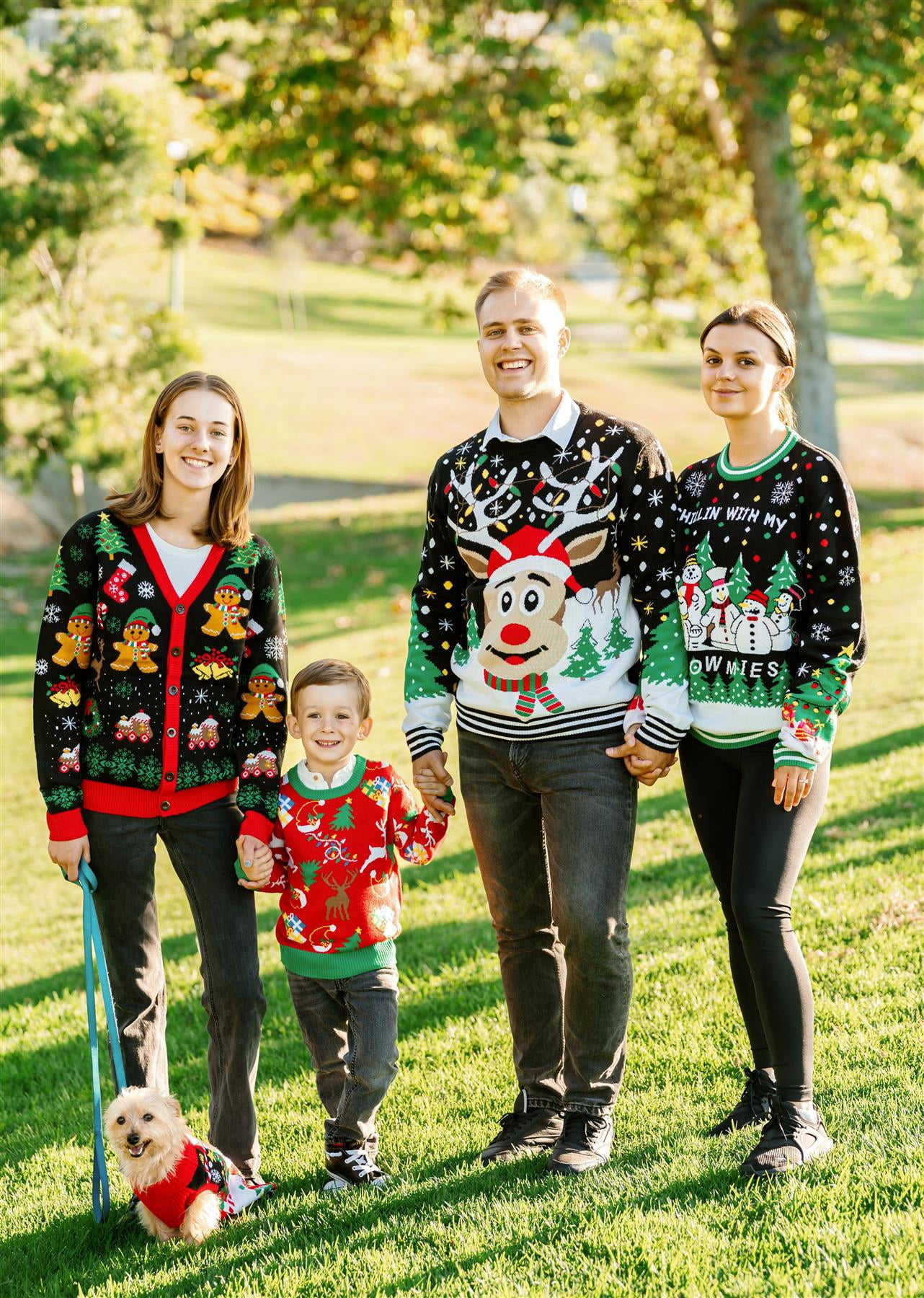 Socal Look Women's Ugly Christmas Sweater, Long Sleeve V-Neck Acrylic Holiday Cardigan, S