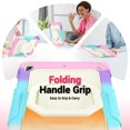 thumbnail image 3 of Case for iPad 6th/5th Gen (2018 2017)/iPad Air 2/iPad Pro 9.7 inch, 360 Rotating Stand Handle Shoulder Strap Heavy Duty Shockproof Cover, Rainbow Pink, 3 of 7
