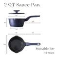 thumbnail image 3 of PRICUSIS 2 Qt Ceramic Nonstick Saucepan with Lid, Pour Spouts, Multipurpose Use, Induction Compatible, Dishwasher Safe, 3 of 10