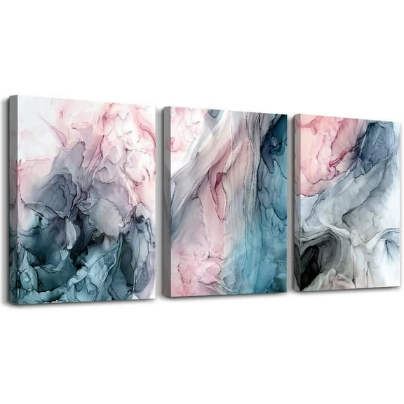 Wall Decor For Living Room Abstract Canvas Wall Art Painting For Bedroom Kitchen Abstract Ink Wall Pictures Artworks Office Decoration Ready To Hang Bathroom Home Decorations Art 12" X 16" 3 Piece