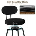 thumbnail image 2 of Hommpa 26" Swivel Bar Stools Set of 4 with Back Upholstered Counter Height Modern Boucle Bar Chairs with Metal Frame & Footrest 360° Swivel Dining Pub Chairs for Kitchen Island, 2 of 11