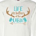 thumbnail image 4 of Inktastic Life Is Better At The Cabin, Deer Antlers, Camping Long Sleeve T-Shirt, 4 of 5