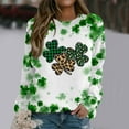 thumbnail image 1 of Qiopertar Blouse à Manches Longues Imprimée Mode Saint-Patrick pour Femmes Col Rond Pull Décontracté Offres de la Semaine Liquidation à Moins de 5$ jusqu'à 90 % de Réduction, 1 of 5
