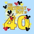 thumbnail image 2 of Men's Mickey & Friends The Birthday Boy Is 40  Graphic Tee Light Blue 2X Large, 2 of 4