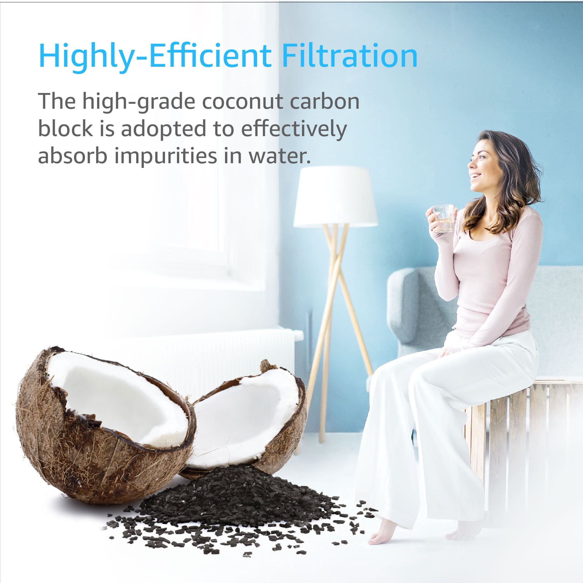 AQUACREST FQROPF Under Sink Water Filter, NSF 42 &372, Compatible with GE FQROPF Reverse Osmosis Water Filter (1 Set)