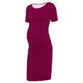 thumbnail image 7 of jobturf Pregnancy Dress for Women Stretchy Slim Fitted Cocktail Dresses Casual Short Sleeve Maternity Nightgown Summer Clothes S-XL, 7 of 7