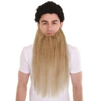 HPO Adult Men's Chin Curtain Style Long Beard Set | Brown Color Best for Cosplay Beard