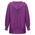 thumbnail image 4 of Xcmzpl Women's Hoodies Loose Fit Solid Color Hooded Sweatshirt Travel Sweater Tops Cotton Long Sleeve Shirts Fall Clothes, 4 of 6