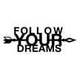 thumbnail image 3 of Follow Your Dreams Laser Cut Solid Steel Decorative Home Word Art Wall Accent Sign Hanging, 3 of 3