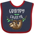 thumbnail image 3 of Inktastic Grampy Loves Me Cute Sloth and Baby Boys or Girls Baby Bib, 3 of 4