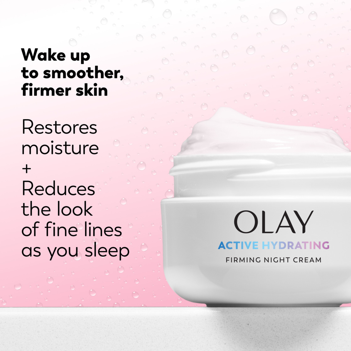 Crema de noche reafirmante Olay Night of Olay, humectante facial, 1.9 fl oz 3