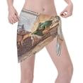 thumbnail image 2 of Wukai Oil Lamp Coffee Beans Women’s Short Sarongs Beach Wrap Bikini Bottom Short Skirt Chiffon Scarf for Swimwear, 2 of 4