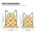 thumbnail image 4 of Drawstring Backpack - Light Yellow Plaid Sunflower Splash Proof Small Drawstring Gym Bag for Women Men, Cinch Sports String Bag Backpack for Travel Swimming Beach, 4 of 8