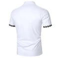 thumbnail image 3 of FYDUU Men's Vintage Polo Shirts Men Spring Summer Fashion Loose Lapel Printed Short Sleeve T Shirts Polo Shirt Top Versatile Polo Shirts, 3 of 4