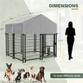 thumbnail image 7 of Homall 47.2”D×51.2”W×51.2”H Outdoor Dog Cage for Small/Medium/Large Dogs Dog Kennel with UV-Resistant Waterproof Roof Cover for Outside Heavy Duty Dog Fence,Small, 7 of 7