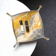 thumbnail image 6 of Multi-Size Leather Tray Four Corners Four Button Design Anti-Scratch Waterproof Convenient Cleaning Convenient Storage Gold Marble_4 Small, 6 of 8