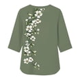 thumbnail image 4 of Warop 3/4 Length Sleeve Womens Tops Casual Floral Graphic V-Neck Basic Tees Pullover, 4 of 7