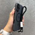 thumbnail image 1 of for Magsafe Candy Color Contrast Lanyard Case for iPhone 16 15 Pro Max 14 Plus 11 12 13 16e Hand Wrist Strap Matte Soft Cover, 1 of 5
