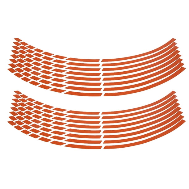 Pegatinas para tiras de ruedas, 16 unidades, para bicicleta, motocicleta, 16-18 pulgadas, pegatinas reflectantes para bordes de ruedas, diseño fácil de usar