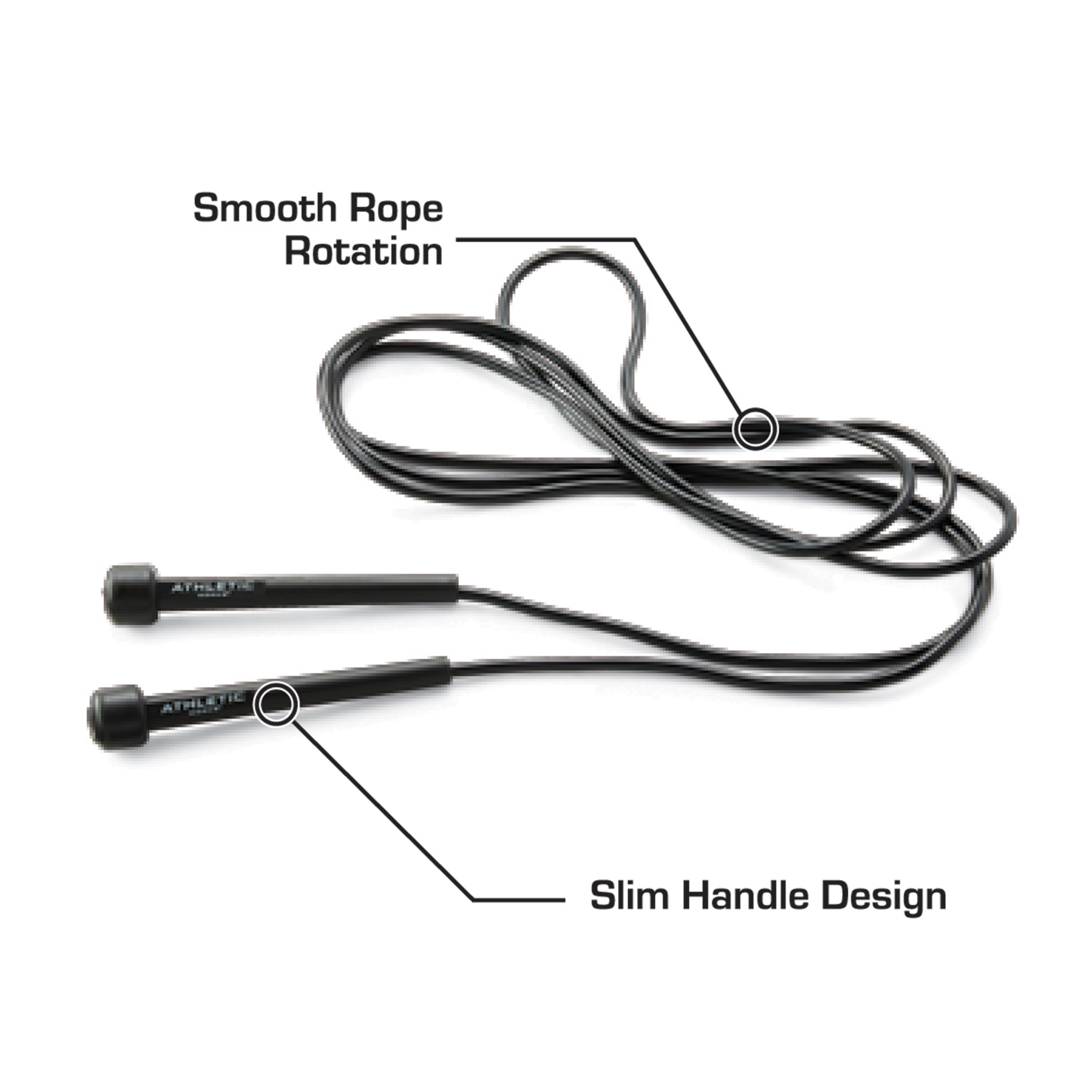 Athletic Works Speed Jump Rope with Light Weight Handles, 9' Length, Black - image 4 of 7