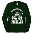 thumbnail image 2 of Dwight Schrute's Gym for Muscles Pop Culture Mens Long Sleeve Shirt, Forest Green, Small, 2 of 3