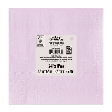 6.5" x 6.5" Disposable Lilac Paper Napkins, 24 Count, by Way To Celebrate