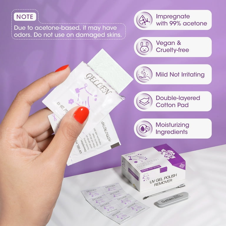 Gel Polish Remover Pads With Tools, 200-Piece Kit photo 3