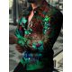 thumbnail image 1 of Camisa de hombre con estampado 3D de animales y cuello de tigre, informal, de manga larga, para exteriores, con botones y estampado 3D, 1 of 6