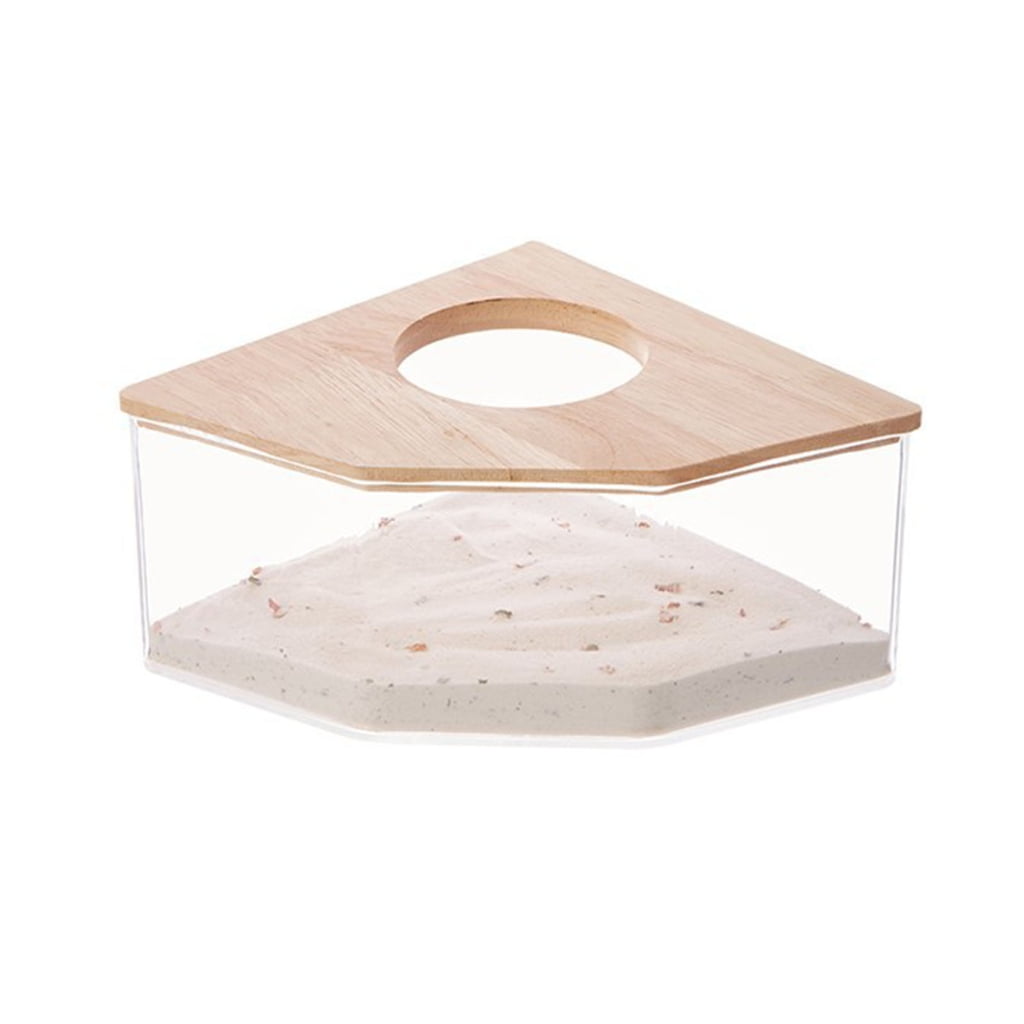 HESITONE Hamster Acrylic Bathroom Transparent Sand Litter Box for