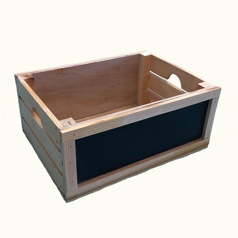 efficiënt Besmetten Weigering Rustic Decorative Wood Crate - Chalkboard Sides (Small) - Walmart.com