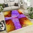 thumbnail image 3 of Orange Purple Marble Texture Area Rug, Retro Art Light Luxury Floor Carpet, Washable Soft Durable Comfortable Non-Slip Rug for Living Room Bedroom Dining Room Hallway Decor 5x7ft, 3 of 6