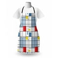 thumbnail image 3 of Geometric Apron, Abstract Pattern in the Style of Suprematism Art Quadratic Striped Grid Design, Unisex Kitchen Bib with Adjustable Neck for Cooking Gardening, Adult Size, Multicolor, by Ambesonne, 3 of 4