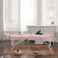 thumbnail image 2 of TrumanPick Massage Bed Portable Massage Tables Aluminium 3 Folding Height Adjustable Facial Salon Tattoo Bed with Non-Woven Bag, 24 inch Width Pink, 2 of 8