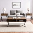 thumbnail image 2 of Walker Edison Moderne Table Basse Carrée Salon Accent Étagère de Rangement Pouf, 30 Pouces, Chêne Rustique, 2 of 2