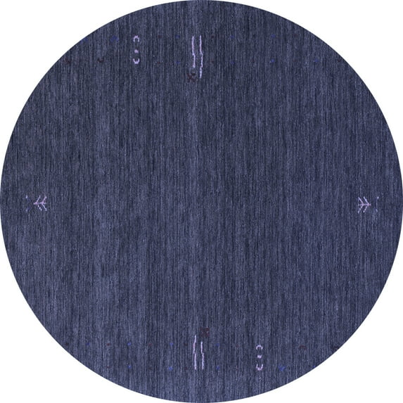 Ahgly Company Indoor Round Abstract Blue Contemporary Area Rugs, 7' Round