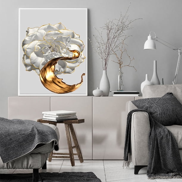 Cuadros Decorativos DIY pintura al óleo por números flor blanca pintada a mano cuadro acrílico decoración del hogar Ndcxsfigh Nuevos Originales