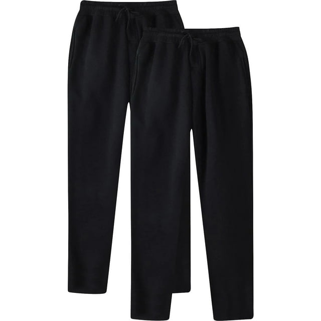 Male Hip Hop Pants Casual Solid Color Track Cuff Lace Up Workout Pants With Pocket 2 Pcs