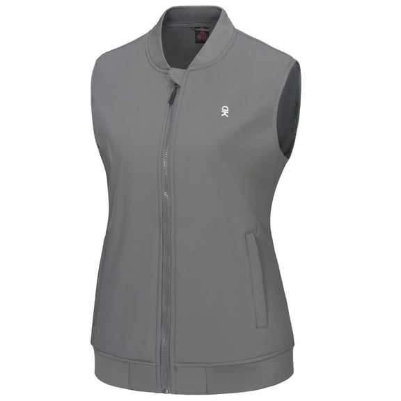 Little Donkey Andy Lightweight Fleece Lined Golf Hiking Vest for Women Waterproof Softshell Running Casual Sleeveless Jacket Steel Gray XS