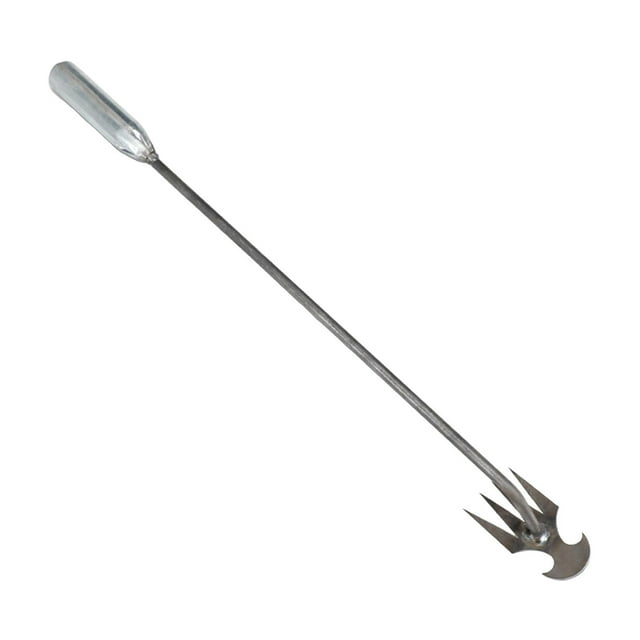 Rastrillo de jardín, herramienta para deshierbar, azada manual, práctico, duradero, multifuncional, de acero al carbono. Plata 50cm