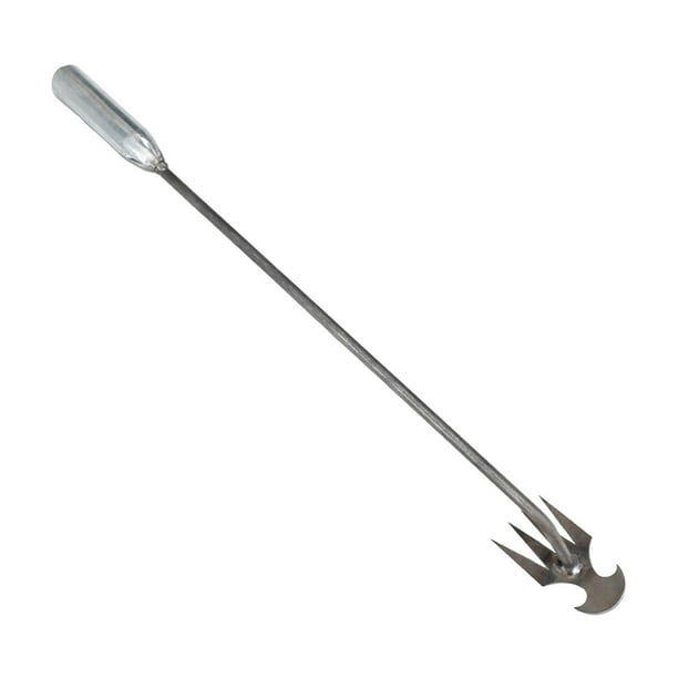 Rastrillo de jardín, herramienta para desherbar, azada manual, herramienta para arrancar malezas, removedor multiusos resistente Plata 50cm