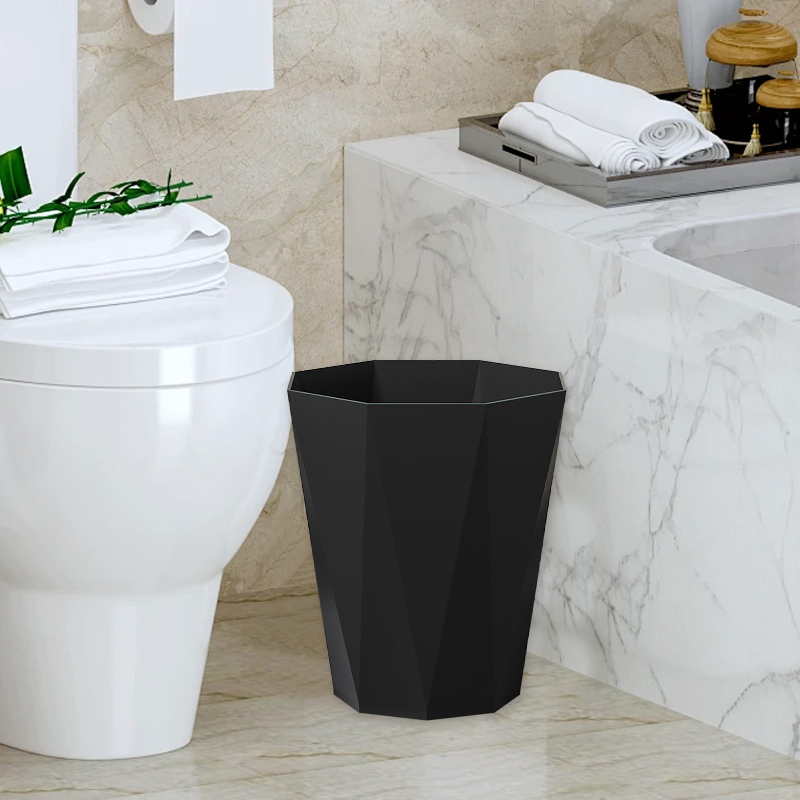 4 Gallon Small Trash Cans Plastic Flexible Small Waste Basket Garbage Can for Bathrooms, Laundry Room, Kitchens, Offices, Kids Rooms, Dorms Wide Mouth Uncovered Easy to Clean
