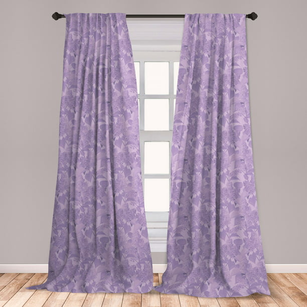 Lilac floral curtains
